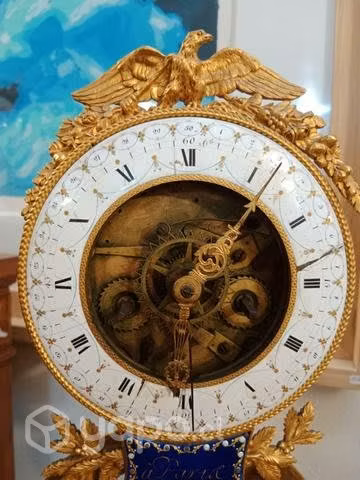 Reloj antiguo de bronce y marmol