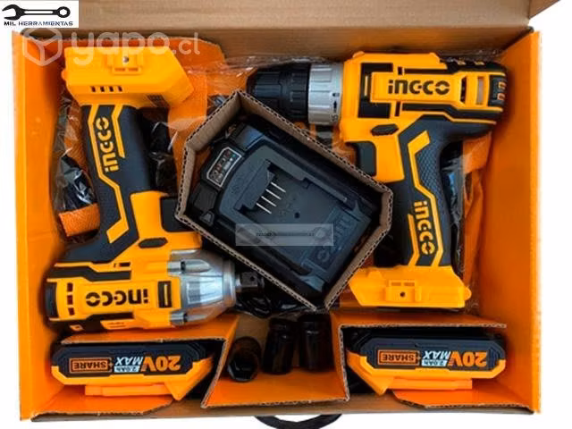 Combo Llave De Impacto + Taladro In. 20v Ingco