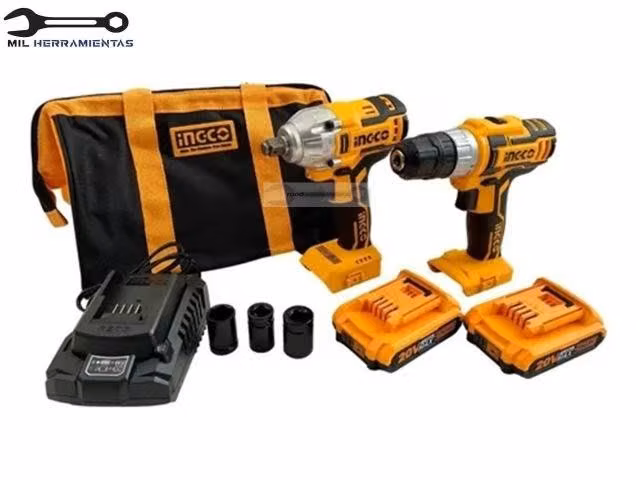 Combo Llave De Impacto + Taladro In. 20v Ingco
