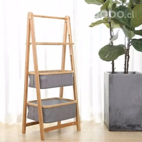 Mueble Estante Organizador Bambú Cesto - Imagen 2