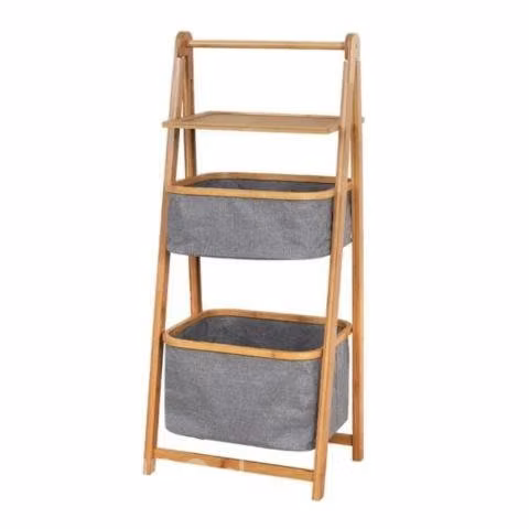 Mueble Estante Organizador Bambú Cesto - Imagen 3
