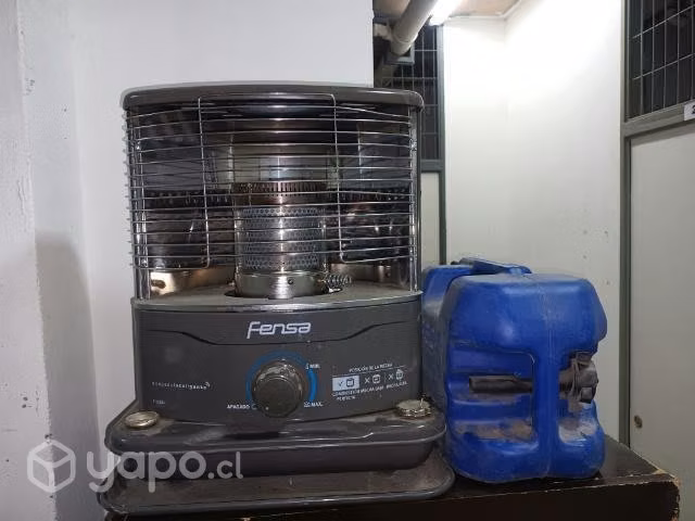 Estufa de parafina casi nueva con bidón