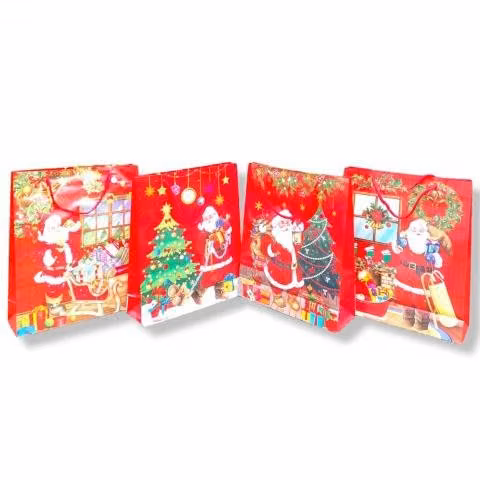 12 Bolsas de Regalos Navidad grandes 40 cm