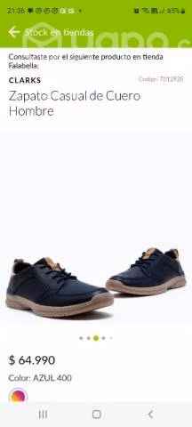 Zapato de hombre 100 % cuero Marca Clarks