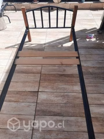 2 camas fierro madera