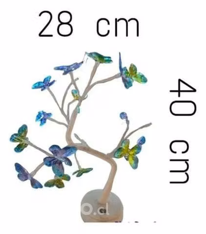 Lámpara Bonsái Árbol Luz Cálida Diseño mariposas - Imagen 3