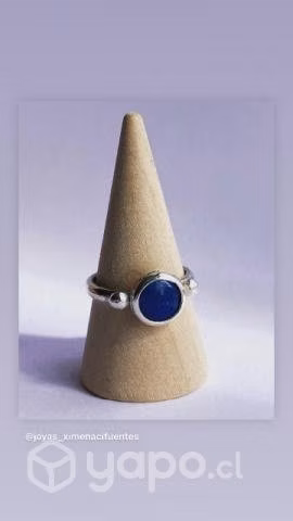 Anillo de plata 950 hecho a mano y lapislázuli n15