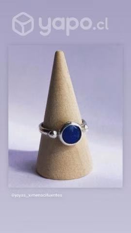 Anillo de plata 950 hecho a mano y lapislázuli n15