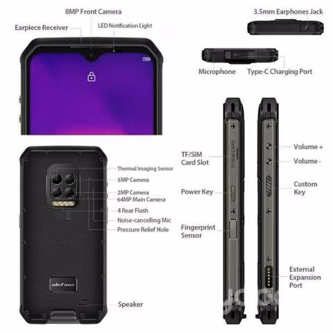 Camara termica FLIR Telefono ULEFONE Amor 9 IP68 - Imagen 3