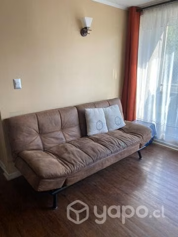 Hermoso Futon cuero cafe