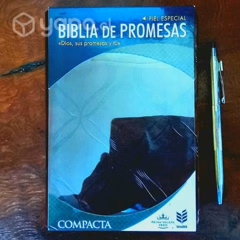 Biblia Compacta Promesas, piel especial café