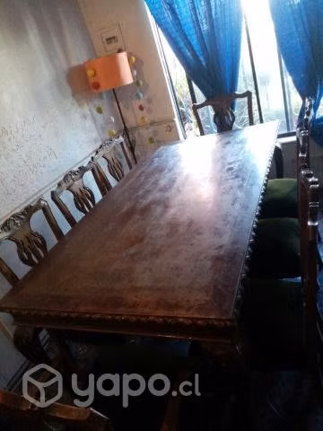 Juego de comedor y mueble antiguo