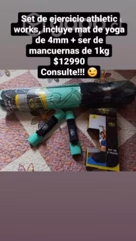 Kit de ejercicio mat de yoga más set de mancuernas