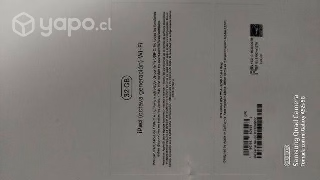 Ipad 8va generacion 32 g