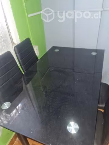 Comedor vidrio templado 4 sillas