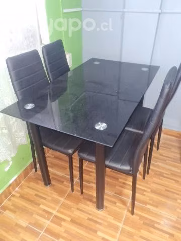 Comedor vidrio templado 4 sillas