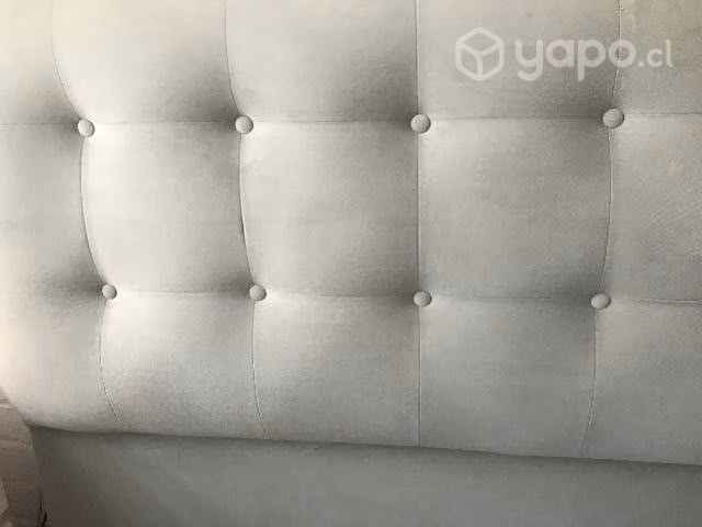 Respaldo cama 2 plazas color gris