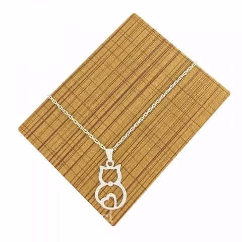 Collares con gatito de plata
