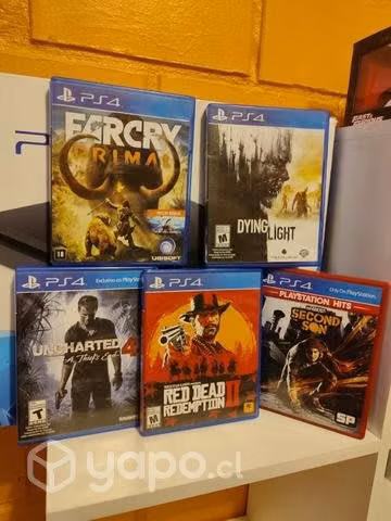 PS4 Slim en caja + 6 juegos