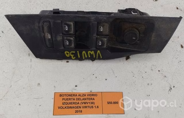 Botonera Alza Vidrio Puerta Delantera Izq (VWV130)