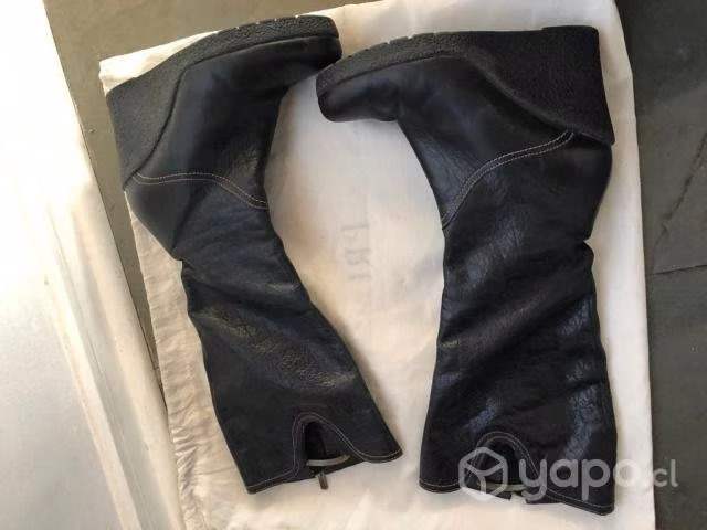 Botas de cuero negras mujer