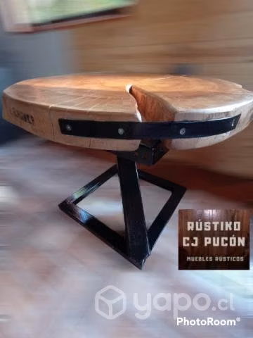 mesas rústikas madera y fierro