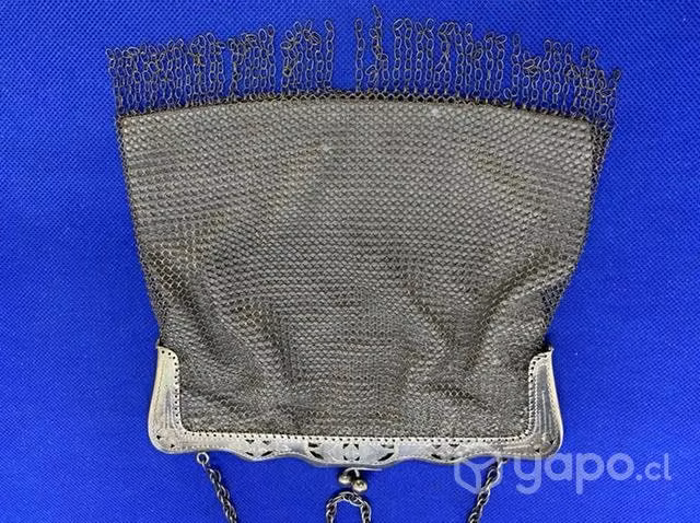 Antigua cartera de malla en Plata sólida sellada