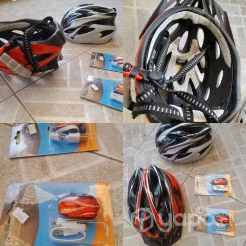 Casco con visor+2 luces usb