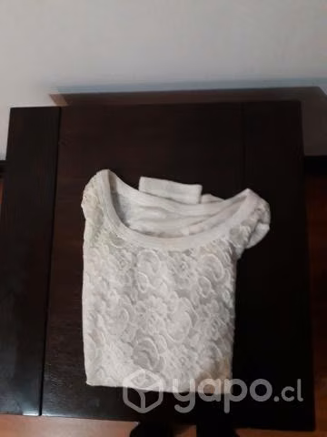 Polerón encaje blanco manga larga