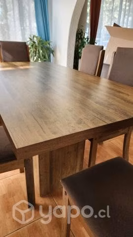 Comedor rectangular madera color roble