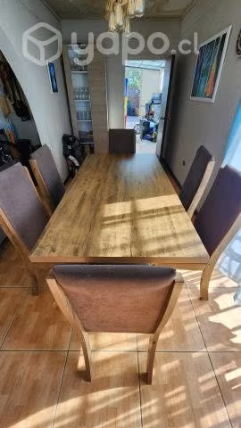Comedor rectangular madera color roble