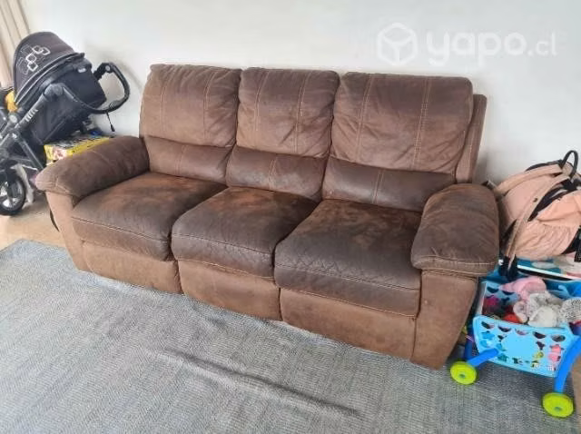 Sofa 3 cuerpos reclinable Rosen de cuero