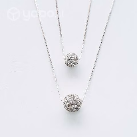 Collar Plata 925 Doble Strass