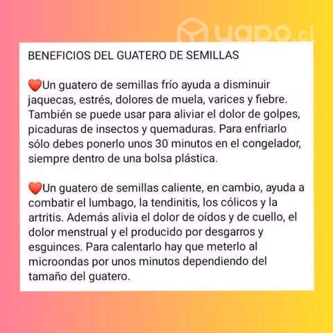 Guateros de semillas , termpoterapia - Imagen 4