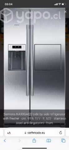 Refrigerador Siemens side by side - Imagen 2