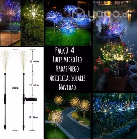 Luces Micro Led Solar Fuego Artificial