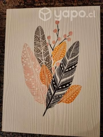 Cuadro de pared diseño de plumas
