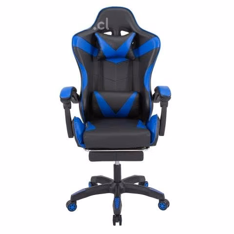 Silla Gamer Oficina Ajustable y Reclinable Azul