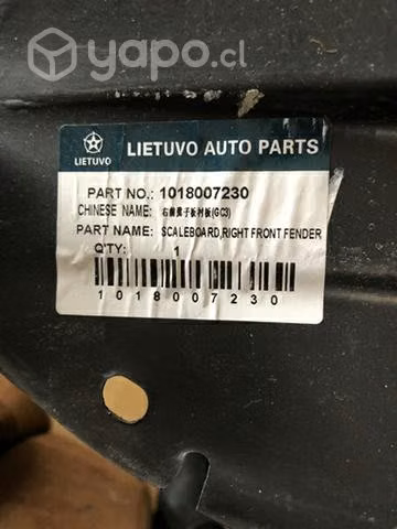 Guardafango Gely lc nuevo lado derecho - Imagen 3