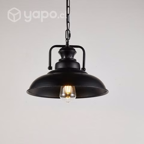 Lampara colgante e27 negro + ampolleta vintage