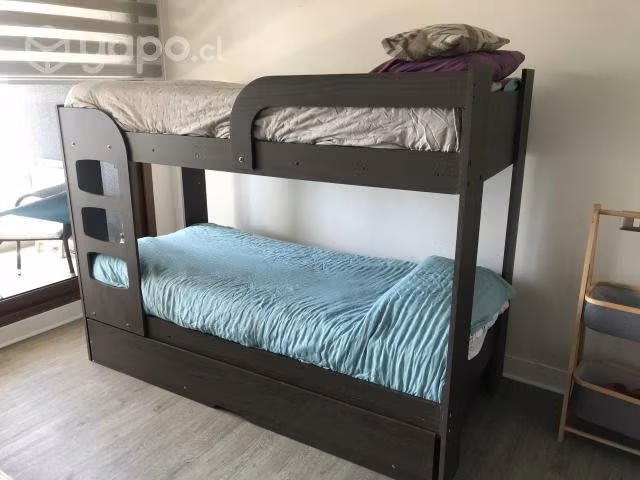 Camarote para 3 camas y 3 colchones de 1 pla