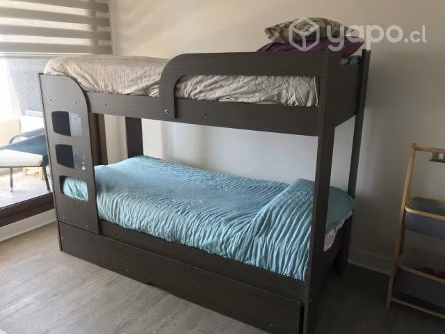 Camarote para 3 camas y 3 colchones de 1 pla