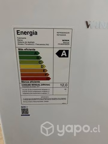 Refrigerador winia 3 meses de uso