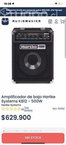 Amplificador hartke 500w