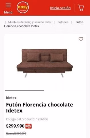 Futón cama 1.5 plaza - Imagen 2