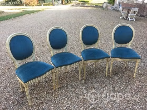 Set de 4 sillas medallon Luis XV