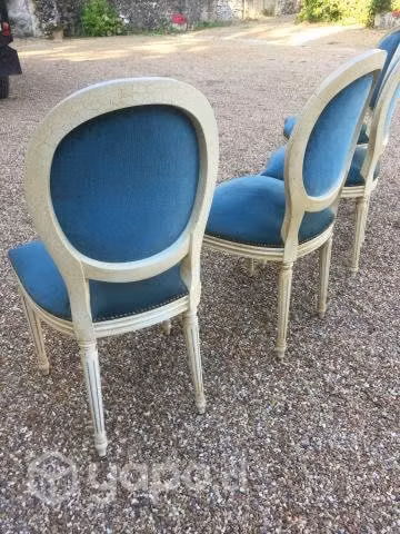 Set de 4 sillas medallon Luis XV - Imagen 3