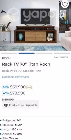 Rack tv 70" Roch
