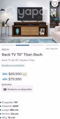 Rack tv 70" Roch - Imagen 2