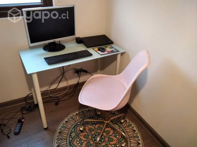 Escritorio de cristal y silla de estudio - Imagen 2